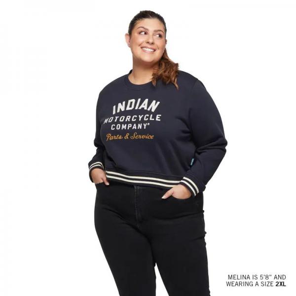 WOMENS CROPPED RETRO TOP - NAVY