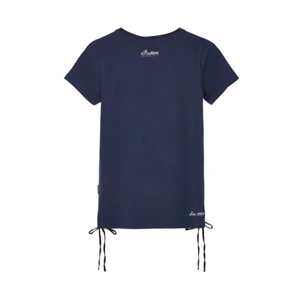 WOMENS GLITTER LOGO TIE T-SHIRT - NAVY