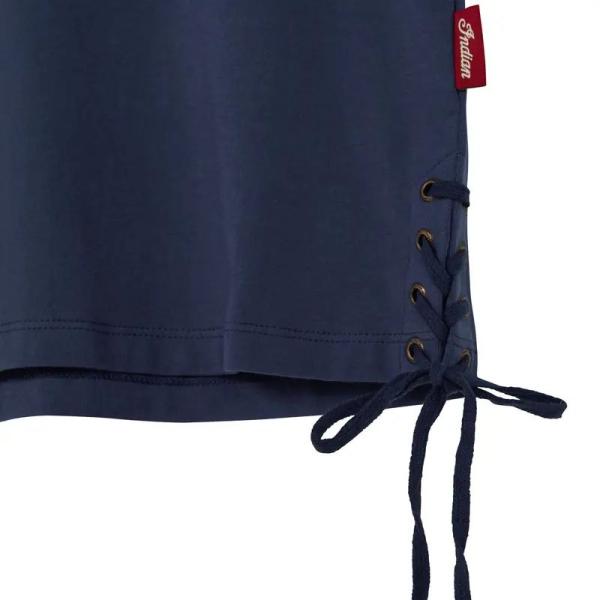 WOMENS GLITTER LOGO TIE T-SHIRT - NAVY