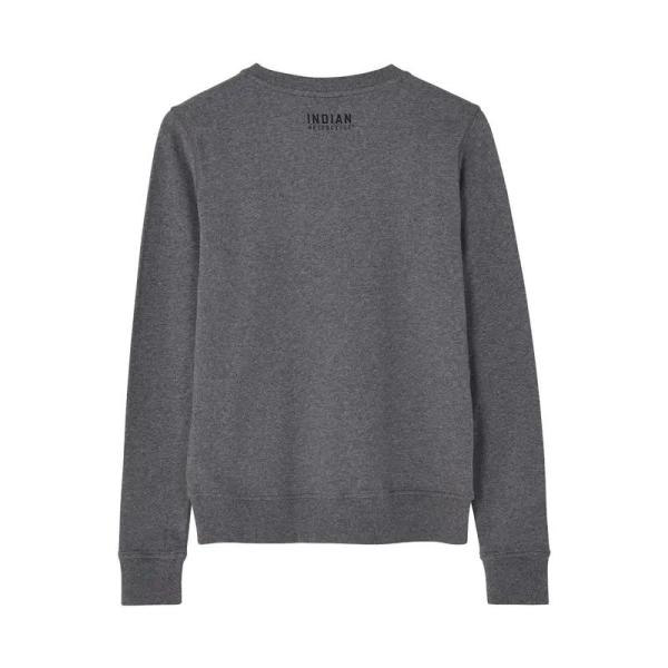 WOMENS CHAINSTITCH EMBROIDERY LONGSLEEVE T-SHIRT - GRAY