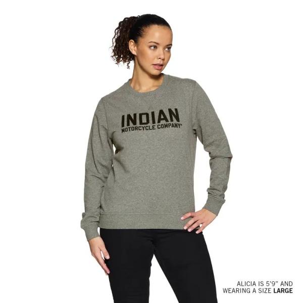 WOMENS CHAINSTITCH EMBROIDERY LONGSLEEVE T-SHIRT - GRAY