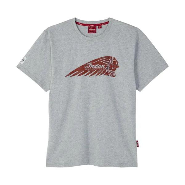 MENS DISTRESSED HEADDRESS MARLS T-SHIRT - GRAY