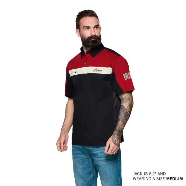 MENS HEADDRESS COLORBLOCK SHOP SHIRT - RED