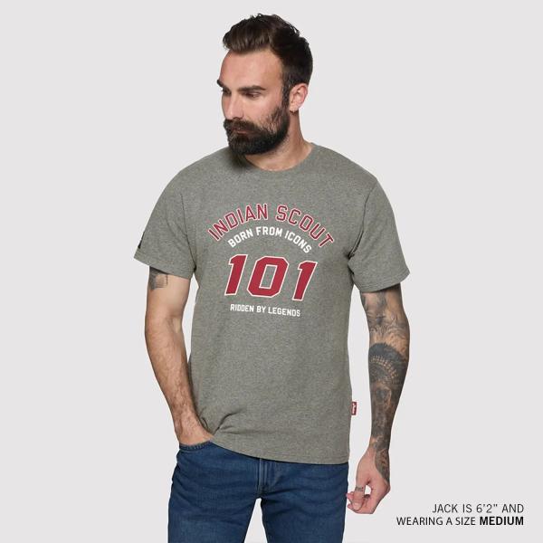 MENS INDIAN SCOUT 101 T-SHIRT - GRAY