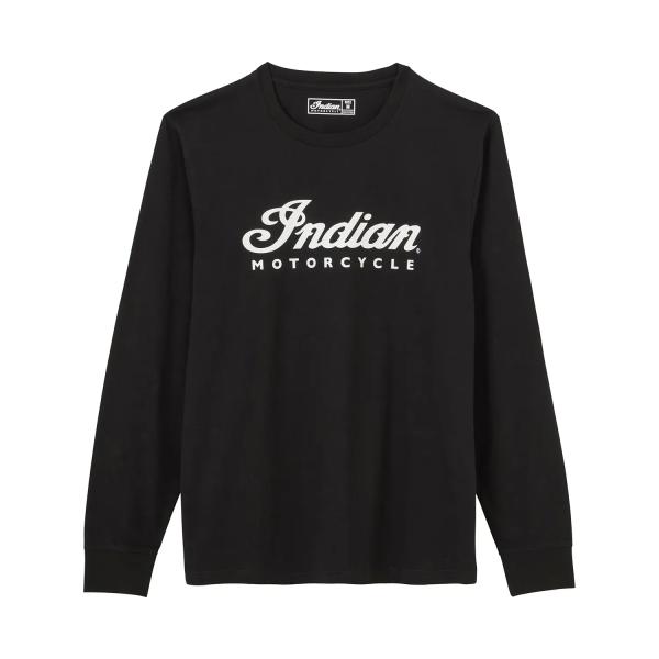 MENS ESSENTIAL SCRIPT LOGO LONG SLEEVE - BLACK