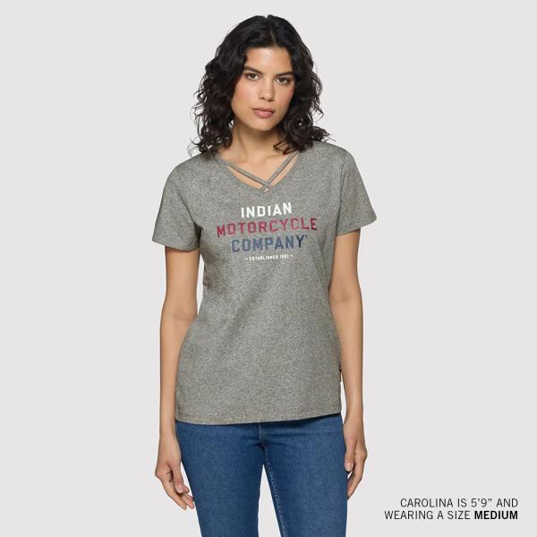 WOMENS TRI COLOR LOGO T-SHIRT - GRAY