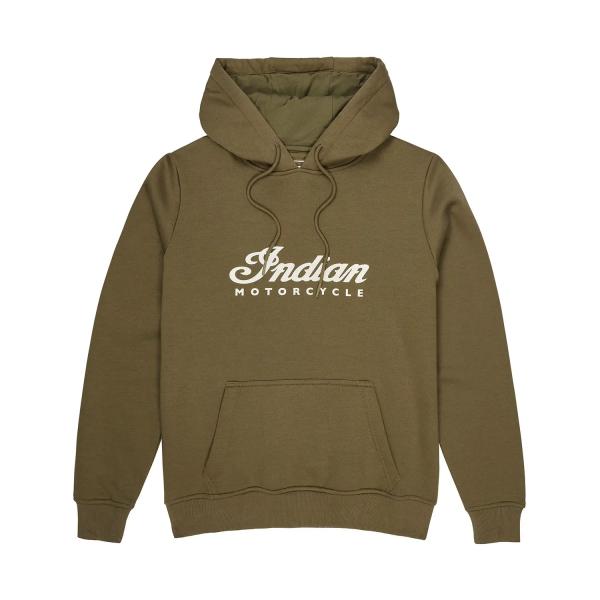 WOMENS ESSENTIAL SCRIPT LOGO HOODIE - GREEN