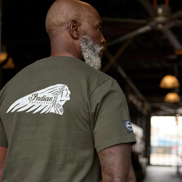 MENS HEADDRESS POCKET T-SHIRT - GREEN