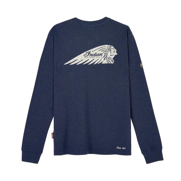 MENS HEADDRESS POCKET HENLEY LS T-SHIRT - NAVY