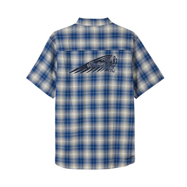MENS PASADENA PLAID SHORT SLEEVE SHIRT - BLUE