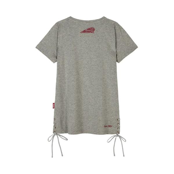 WOMENS FLAG BIKES PRINT TEE - GRAY