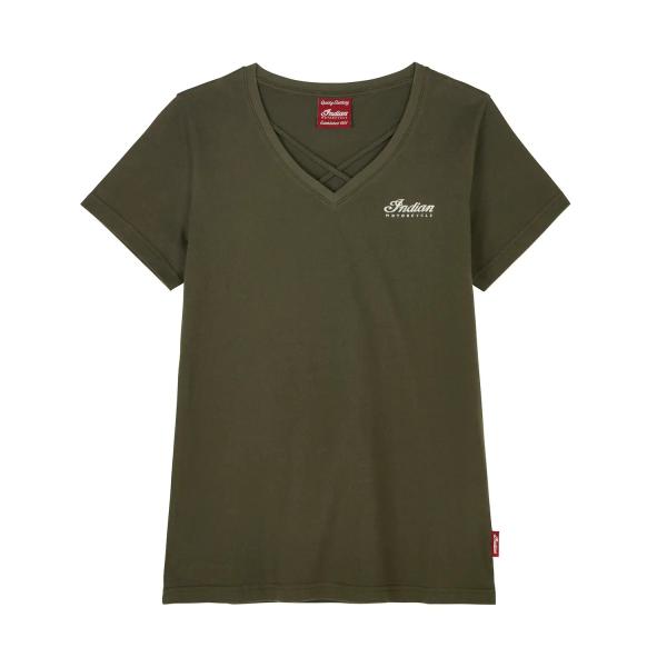 WOMENS V-NECK HEADDRESS TEE - GREEN