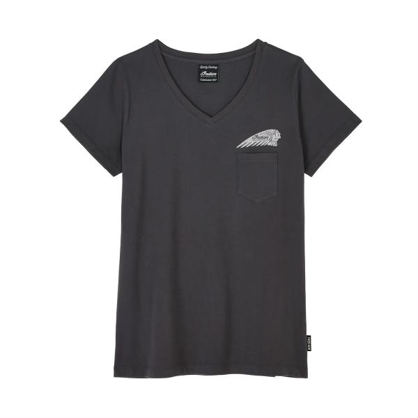 WOMENS OUTLINE BLOCK POCKET T-SHIRT - GRAY