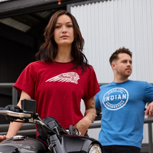 WOMENS CROPPED HEADDRESS T-SHIRT - RED
