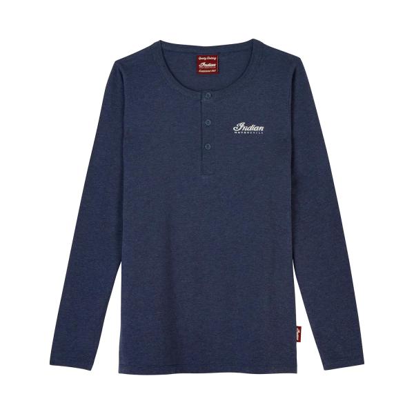 WOMENS HEADDRESS HENLEY LS TEE - NAVY