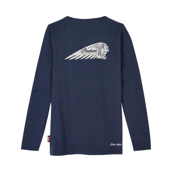 WOMENS HEADDRESS HENLEY LS TEE - NAVY