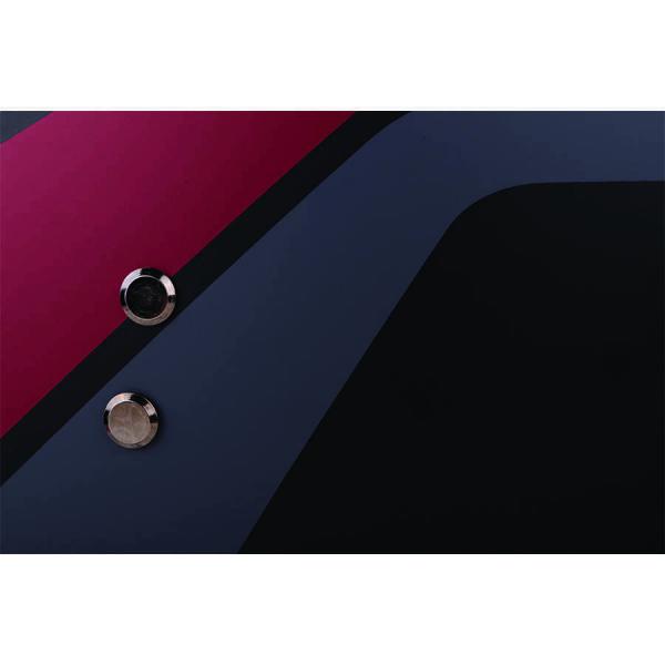 RETRO OPEN FACE HELMET WITH STRIPE AND CHECKER - MATTE BLACK