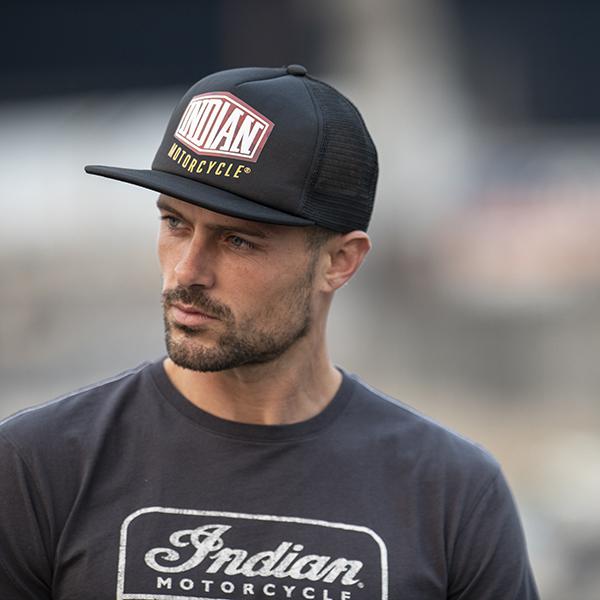 FLATBILL CAMO TRUCKER HAT - BLACK
