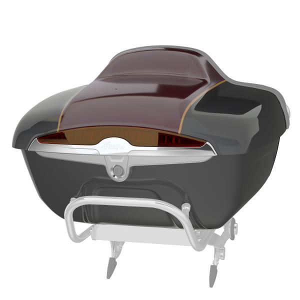 INDIAN TOPCASE - STEEL GRAY & BURGUNDY METALLIC