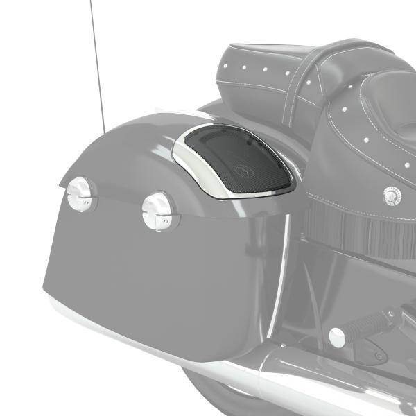 POWERBAND AUDIO CLASSIC SADDLEBAG SPEAKER BEZELS - CHROM - CHIEFTAIN CLASSIC + ROADMASTER