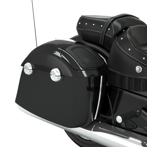 POWERBAND AUDIO CLASSIC SADDLEBAG SPEAKER BEZELS - SCHWARZ - CHIEFTAIN CLASSIC + ROADMASTER