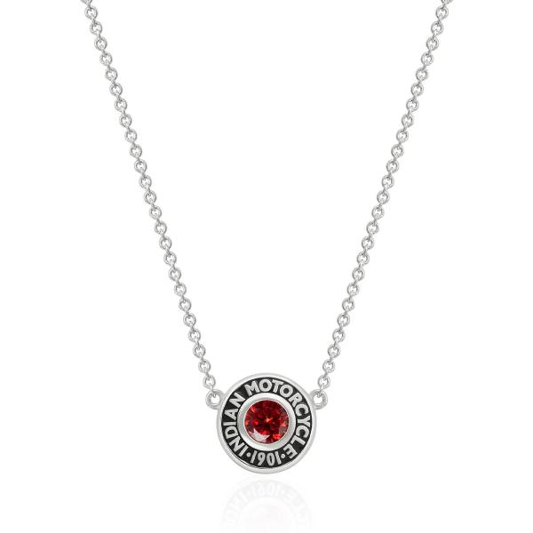 Rivet & Red Stone Necklace