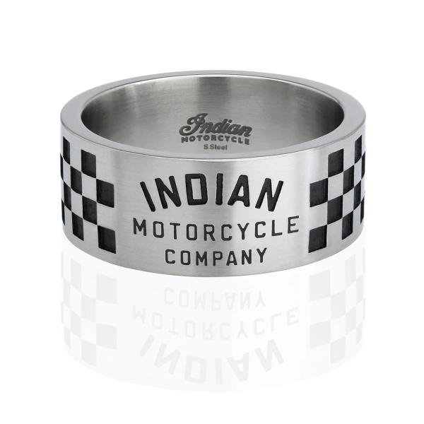 Mens Speedway Checkered Band Ring