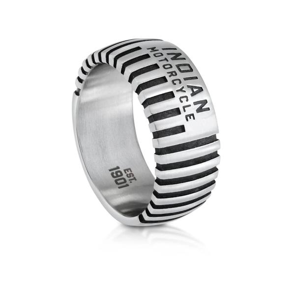 Mens Engine Lines Band Ring