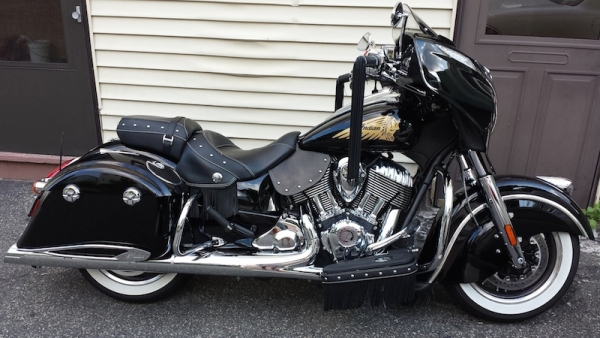 Leder Hitzeschutz Crotch Cooler für Indian Chief - Schwarz