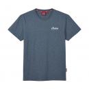MENS MIXED EMBROIDERY PRINT TEE - BLUE