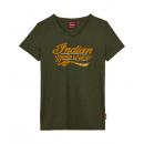 WOMENS MIXED EMBROIDERY PRINT TEE - KHAKI