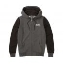 WOMENS CHARCOAL BLACK CONTRAST HOODIE - GRAY
