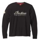 MENS LONG SLEEVE SCRIPT LOGO T-SHIRT - BLACK