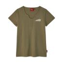 WOMENS SPIRIT LAKE IA HENLEY T-SHIRT - GREEN