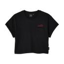 WOMENS CIRCLE BLOCK CROPPED T-SHIRT - BLACK