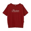 WOMENS DIAMANTE BANDED T-SHIRT - RED