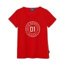 WOMENS STAMP CIRCLE LOGO T-SHIRT - RED