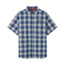 MENS PASADENA PLAID SHORT SLEEVE SHIRT - BLUE