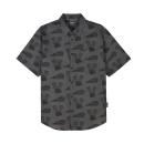 MENS ENGINE HEADDRESS PRINT SHIRT - GRAY