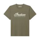 MENS ESSENTIAL SCRIPT LOGO T-SHIRT - GREEN