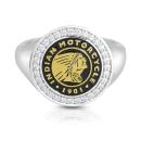 Womens Roundel Headdress Gold & Bling Ring