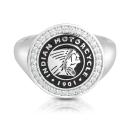 Womens Roundel Headdress Silver & Bling Ring