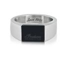 Mens Midnight Indian Motorcycle Rectangle Script Ring