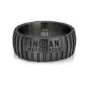 Mens Engine Lines Band Ring - Gunmetal